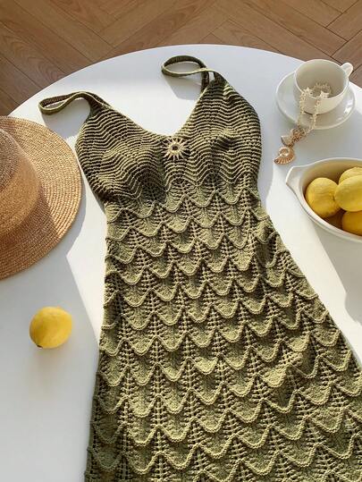 Comfortcana 女士性感针织纹理抹胸连衣裙，适合晚宴、约会、海滩、夏季度假、波西米亚风假日、音乐节、秋冬季等场合。