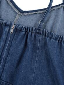 GlowEve 女士仿珍珠休闲度假吊带牛仔连衣裙 - 藍色 - 查看 6