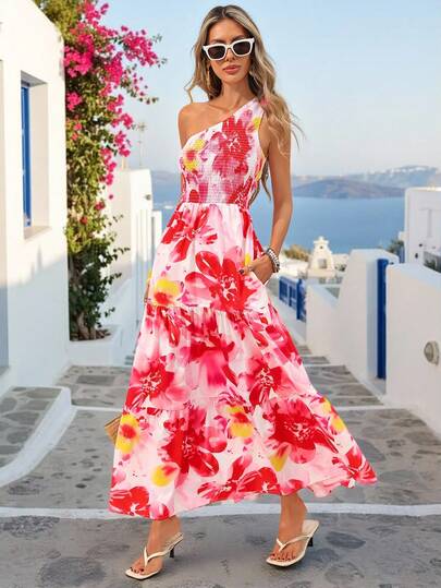Vivid Eden Damklänning med blommigt tryck för sommarsemestern