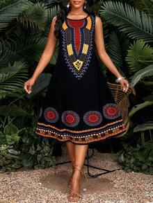 SHEIN Lady Holiday Dresses For Women Vacation Dress - Black - View 4