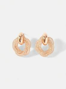 MOTF PREMIUM PRE ROSE GOLD BROKEN DIAMOND MESH DIAMOND GEOMETRIC EARRINGS - Rose Gold - View 4