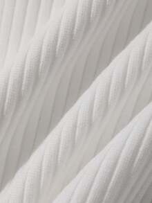 FRIFUL 女士高领罗纹背心，网纱荷叶边装饰，无袖叠层T恤，夏季款 - 白色 - 查看 7