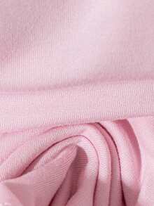GlowEve CURVE Camiseta con pliegues de unicolor con decoración de perlas de imitación, adecuada para primavera, fiesta, carnaval en tallas grandes - Rosa - Ver 4