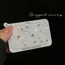 1pc Cute Y2K Shiny Heart Diamond Crystal Transparent Camera Lens Protector Film, Compatible With IPhone 17 Pro Max/17 Pro, Soft & Clear, Applicable For Daily, Office, Home Use. This Phone Camera Lens Protector Is Sparkling Crystal, Waterproof, Shockproof, Anti-Fall, Anti-Scratch. - Star - View 4