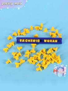 Nuevo molde de galletas en forma de letras y números, herramienta para prensar cerámica, sello para hornear, molde DIY para imprimir y grabar, cortador de galletas, utensilios para pasteles - Amarillo - Ver 7