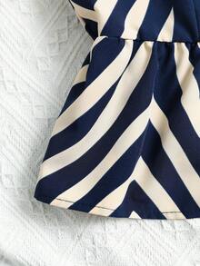 Trelyra INS休闲度假短袖女式衬衫 - 寶藍色 - 查看 5