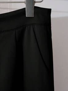 Franclia Fashionable V-Neck Sleeveless Pink Blouse And Trousers Two Pieces Outfit, Commuting Style For Women, Spring/Summer - Black - View 4