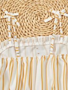 Genkimix Kids 3件套少女休闲度假可爱碎花条纹纯色连体衣，适合多子女家庭、海滩度假、户外玩耍、上学等场合。 - 彩色 - 查看 7