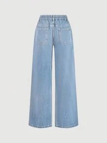 Sweetra Busana Denim Wanita yang Elegan dan Intelektual - Light Wash - View 3
