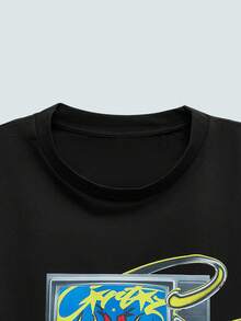 Modcrash 男士新款时尚嘻哈印花T恤 - 黑色 - 查看 4