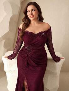 Đầm cocktail sang trọng đính hạt lấp lánh, thích hợp cho các buổi dạ hội cao cấp. - Màu Đỏ Sâu - Xem 6