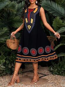 SHEIN Lady Holiday Dresses For Women Vacation Dress - Black - View 3