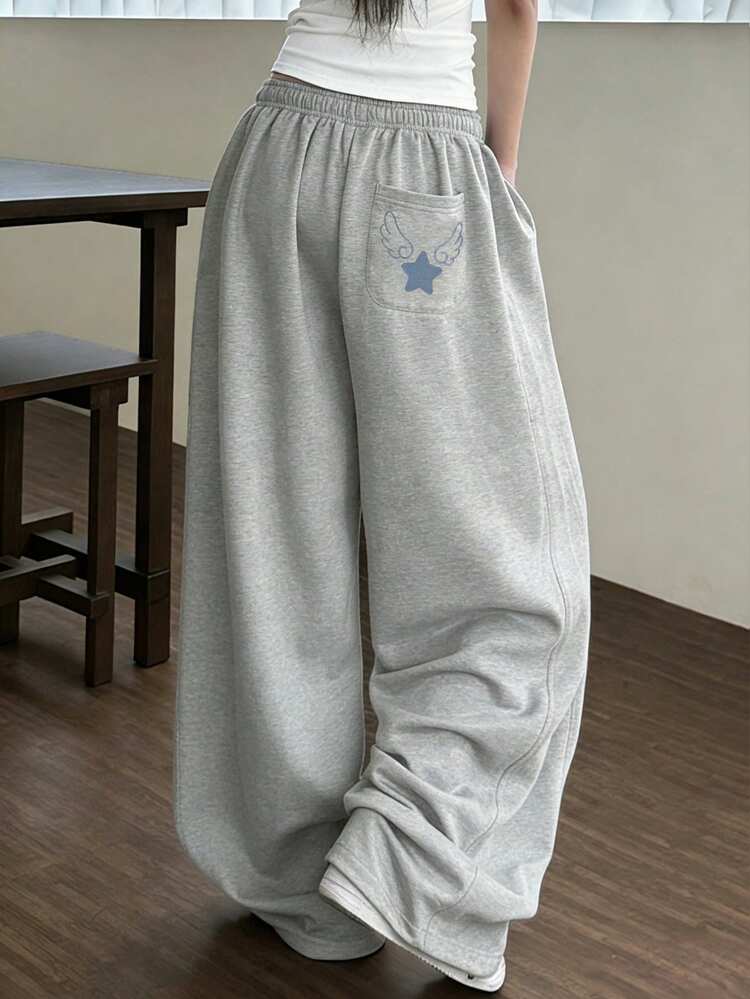 Women's Casual Wide Leg Sweatpants, American Style