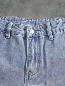 Manfinity Homme 男士休闲宽松口袋牛仔裤 - 淺色水洗藍 - 查看 3