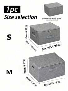 1 件大号拉链织物收纳盒，带盖和手柄 - 耐用衣物整理器，适用于衣柜、毛毯、玩具、被子 | 节省空间的衣柜篮，可折叠储物箱，适用于家庭、卧室、办公室整理（多用途存储解决方案） - 灰色 - 查看 6