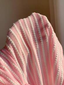 Comfortcana 女士条纹系带抹胸上衣和短裤两件套 - 淺粉色 - 查看 6