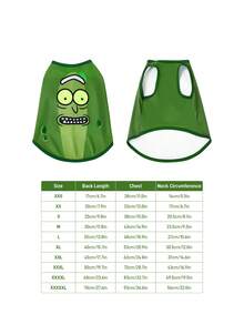 Rick and Morty X SHEIN 1 Stück Haustier Weste mit Cartoon Muster, Katzenkleidung, Hundekleidung, Größe XXS-XXXXL, Extra Small, Extra Large, Essiggurke. - Grün - Übersicht 8