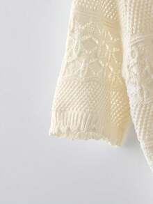 Everyssa 新款欧美时尚混色优雅百搭针织毛衣上衣 - 杏色 - 查看 4