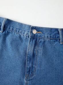 EMERY ROSE Quần short denim dáng rộng có dây rút dành cho nữ cỡ lớn, thích hợp cho mùa xuân/hè. - Rửa trung bình - Xem 4