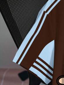 THE POWERPUFF GIRLS X SHEIN Áo thun tay ngắn cổ tròn, phối màu tương phản, cỡ lớn, phong cách mùa hè, kiểu dáng thường ngày. - trắng - Xem 5