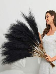 人造植物 仿真蒲苇 仿真蒲苇草 人造植物 100/80/50/20/15/10 株 55厘米/97厘米 黑色仿真蒲苇草，房间装饰 高大的仿真蒲苇花卉 大型仿真蒲苇草枝条植物，适用于客厅装饰落地花瓶，蒲苇草装饰，秋季装饰花瓶填充物，落地花瓶填充物，家居波西米亚风装饰 - 黑色 - 查看 8