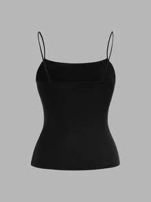 SHEIN EZwear 4件套女士彩色侧褶皱修身休闲吊带背心套装，适合夏季穿着 - 彩色 - 查看 3