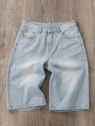 Manfinity Joysei 男士口袋阔腿宽松休闲牛仔短裤