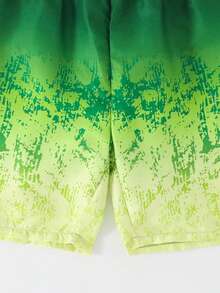Bộ đồ bơi cho bé trai tuổi teen, áo dài tay in hình trò chơi điện tử + quần short co giãn, đồ bơi mùa hè đi biển lướt sóng. - màu xanh lá - Xem 5