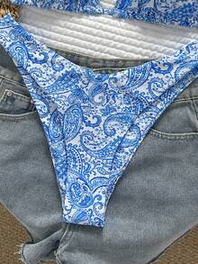 Swim Basics Women's Tropical Print Two Pieces Bikini Set, Casual Holiday - Multicolor - View 4