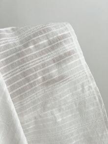 Elamini 女士V领复古蘑菇纽扣提花休闲度假束腰衬衫 女士上衣和衬衫 女士休闲衬衫 夏季女士上衣 夏季女士衬衫 夏季工作衬衫 - 白色 - 查看 7