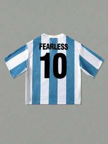 ROMWE MEN Men's Mesh Fabric Loose Fit Short Sleeve T-Shirt - Blue - View 3