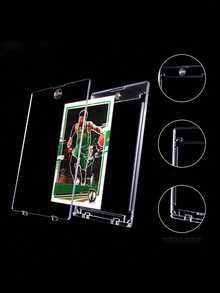 10-Pack Transparent Acrylic Magnetic Card Case For Collectibles - Super Protective 35-Point Trading Card Display Case, Suitable For Baseball, Football, And Sports Game Cards - Gold Color, Scratch-Resistant, Easy-To-Assemble Storage Solution, Football Card Case, Graded Card Case, Magnet, Game Card Case, LPS Doll, Acrylic Card Case - Multicolor - View 5