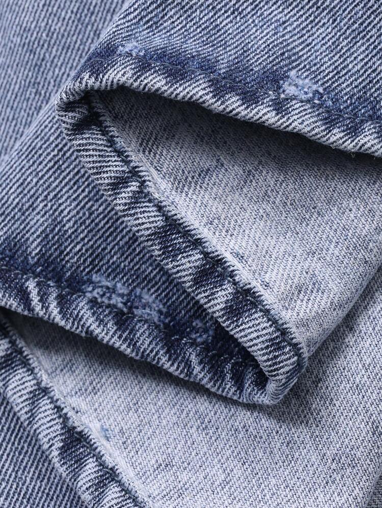 Women's Floral Embroidery Lapel Long Sleeve Casual Denim Blouse