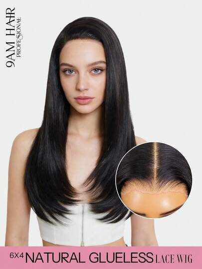 9AM Hair Wear 免胶未加工柔软健康发丝层次剪裁直发蕾丝闭合假发 6x4 高清蕾丝假发 16-24 英寸 180% 密度预剪蕾丝和预拔发际线 时尚假发 未加工真人处女发 自然美观 艺术优雅 活力四射 休闲日常 浪漫之旅 运动度假 伴娘礼物 美发用品 女士配饰 女士惊艳假发 提升您的夜间出行魅力 真人发蕾丝假发 自然免胶假发 浪漫约会之选