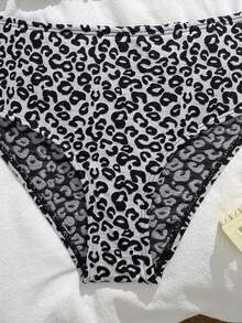 Bộ bikini họa tiết da báo dành cho bé gái tuổi teen, kiểu cổ yếm, cúp ngực tam giác, màu đen trắng giản dị, chất liệu vải dệt kim, thích hợp cho bơi lội, bãi biển, hồ bơi, kỳ nghỉ hè, lễ hội. - Đen và trắng - Xem 4