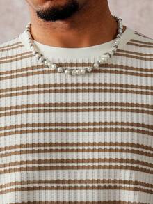 PAVTROS Áo thun nam tay ngắn cổ tròn kẻ sọc, kiểu dáng thường ngày, đa năng. - Nhiều màu - Xem 4