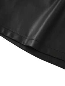 GlowEve CURVE Shorts ajustés de mode de navettage pour femmes grandes tailles, , patchwork, couleur unie - Noir - Voir 5