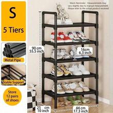 3-8 Tiers Shoe Organizer, Simple Metal Shoe Rack, Multifunctional Large-Capacity Storage Rack, Easy To Load And Unload, Save Space, Home Organization Shoes And Boots Storage Sundries, Suitable For Corridors, Closet, Entryway, Garage, Bedroom - Black - View 13