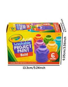 CRAYOLA Washable Paints - Assorted Colours (Pack Of 6) | Perfect For Any Arts & Crafts Needs - Easily Washable | Ideal For Kids Aged 3+ - Multicolor - View 2