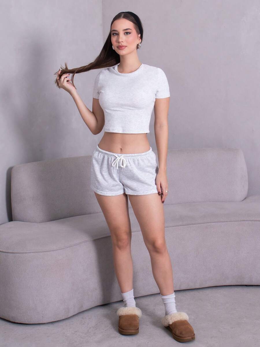 Duda Rubert Women Two Pieces Outfits For Daily Wear Island Vacation Outfits - Grey - View 1