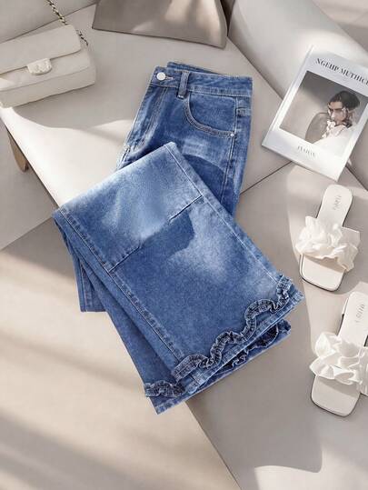 GlowEve 女士纯色简约日常牛仔裤