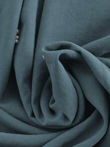 Al Najma Women's Contrast Collar & Cuff Minimalist Long Sleeve Maxi Dress - Mint Blue - View 4