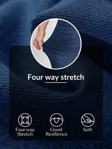 Flexra Women's Street Style Elastic Casual Sports Denim Wide Leg Pants - Dusty Blue - View 8