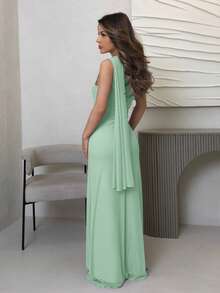 Jemour Vestido maxi elegante, romántico, de moda, sexy y gracioso sin tirantes y ajustado, adecuado para fiestas, vacaciones en la playa, vuelta al colegio, citas románticas, temporada de bodas, cumpleaños, uso en Semana Santa, primavera/verano - Agua verde azul - Ver 2