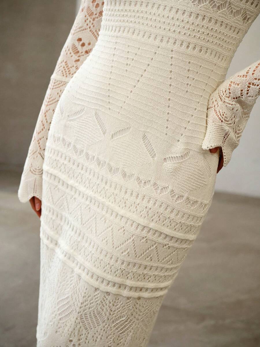 MOTF PREMIUM SLIM FIT CAMI SWEATER DRESS & SHEER LONG SLEEVE SWEATER DRESS, SPRING/SUMMER - Beige - View 2