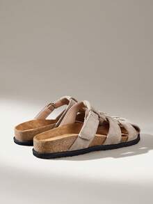 Solecia 女士复古灰色时尚镂空休闲度假沙滩鞋——多功能套脚凉鞋。 - 灰色 - 查看 6