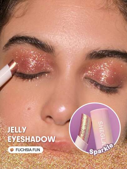 SHEGLAM Crystal Jelly Glaze Stick-Fuchsia Funmulti-Use Single Eyeshadow Stick Glitter Shimmer Long-Lasting High Pigment Brand Beauty Makeup Face Paint Cosmetic For Women Girls Perfect For Spring Summer Ideal For Y2K Fancy Fashion Suitable For Birthday Mother'S Day Gift Rave Party Ready Best Color