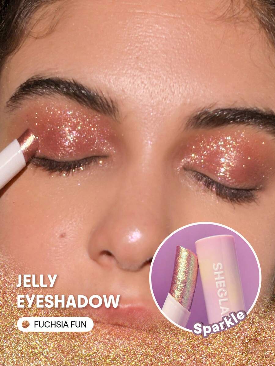 SHEGLAM 水晶果凍釉棒-紫紅色趣味多用途單色眼影棒閃光閃光持久高色素 品牌 美容 化妝 化妝品 適合女性與女孩 完美搭配夏季春季 Y2K 時尚 流行 生日 母親節禮物 假期 派對準備就緒 最佳顏色 - Fuchsia Fun - 查看 1