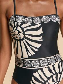 Travachic Women's Floral Print Fashion Spaghetti Strap One-Piece Swimsuit - Multicolor - View 6