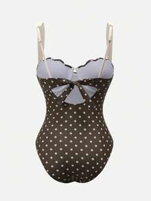 Swim Oasis 26SS 春夏海滩度假高端优雅贝壳杯波点金属贝壳配套半裙两件套泳衣 2026 新款女士泳装到货，适合上学、度假、约会、下午茶、西式、邮轮、海滩、海岛、公路旅行、四季皆宜、音乐节、波西米亚风度假、凉爽秋季、西部波西米亚风、优雅女士泳装上衣、波点女士泳衣、波点泳装 - 彩色 - 查看 6